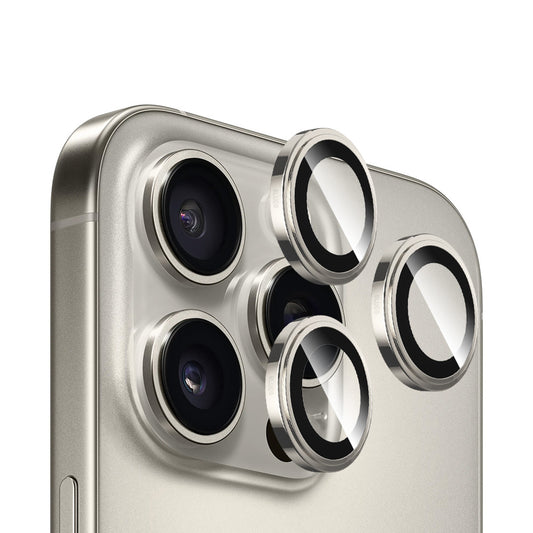 Blueo Sapphire Crystal bagkamera beskyttelsesfilm til Apple iPhone 16 Pro Max / 16 Pro, hærdet glas, metallisk grå