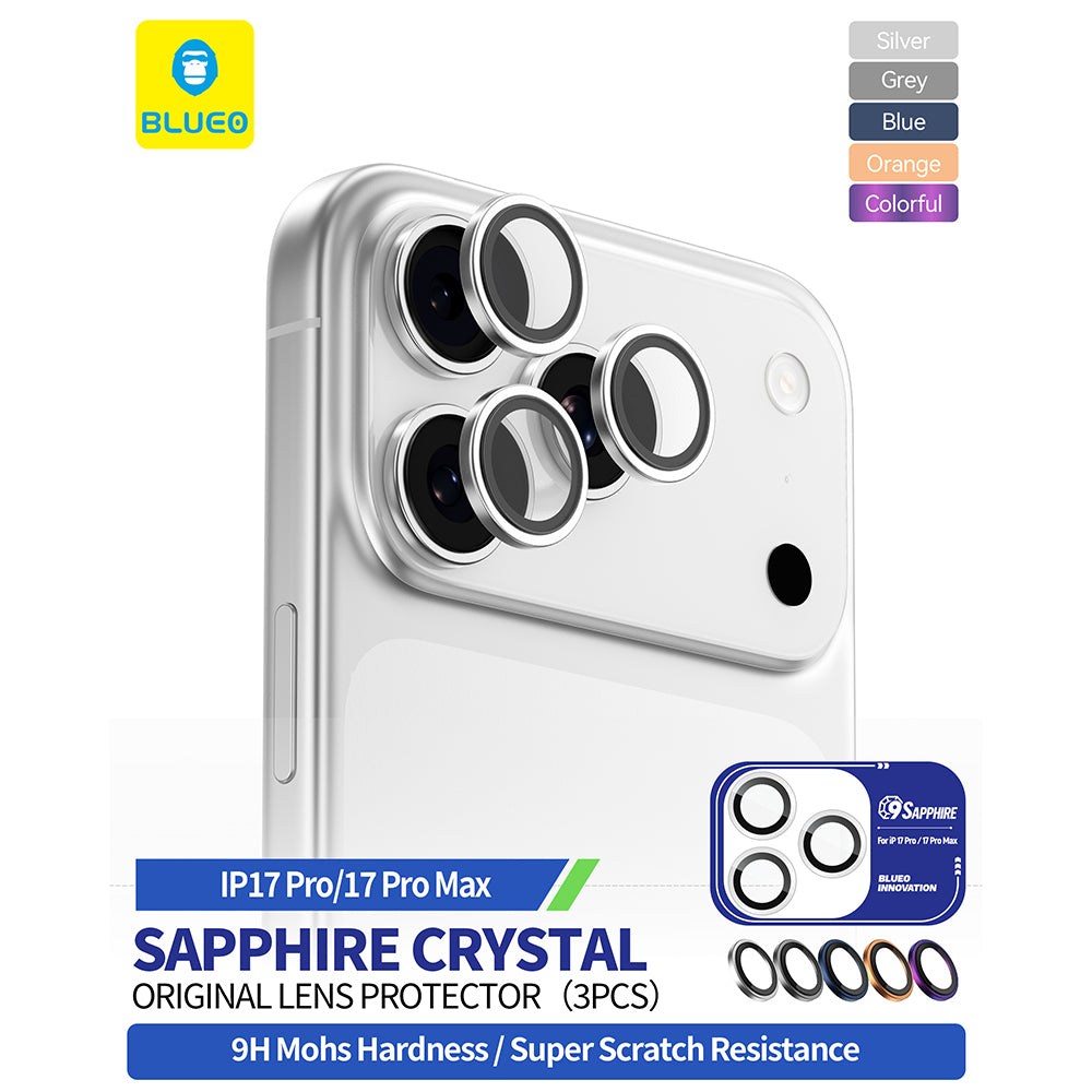Beskyttelsesfilm til bagsidekameraet Blueo Sapphire Crystal til Apple iPhone 17 Pro Max / 17 Pro, Hærdet glas, Flerfarvet