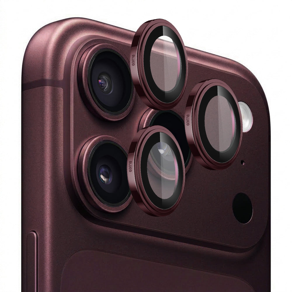 Blueo Sapphire Crystal-beskyttelsesglas til bagkamera til Apple iPhone 18 Pro / 18 Pro Max, hærdet glas, bordeauxrød
