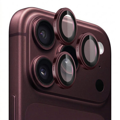 Blueo Sapphire Crystal-beskyttelsesglas til bagkamera til Apple iPhone 18 Pro / 18 Pro Max, hærdet glas, bordeauxrød