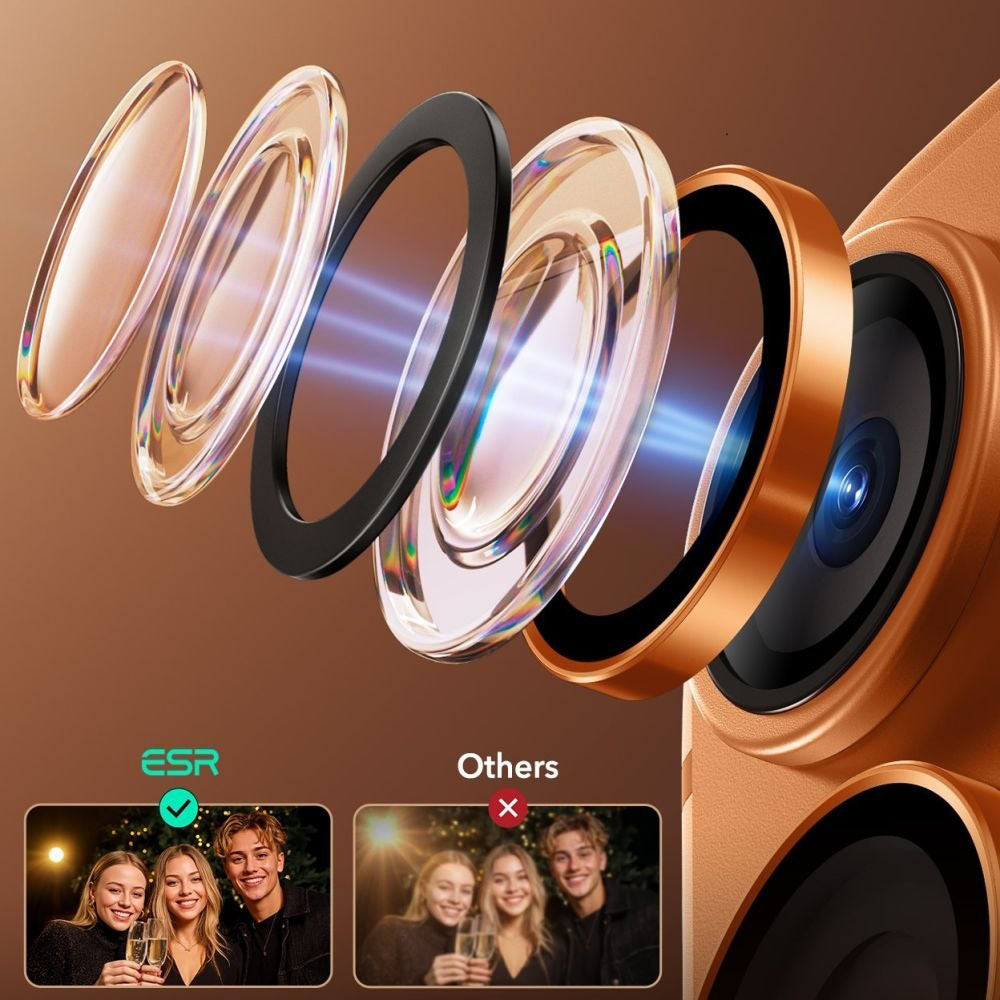Beskyttelsesfilm til bagkameraet ESR Armorite til Apple iPhone 14 Pro, Hærdet glas, Orange