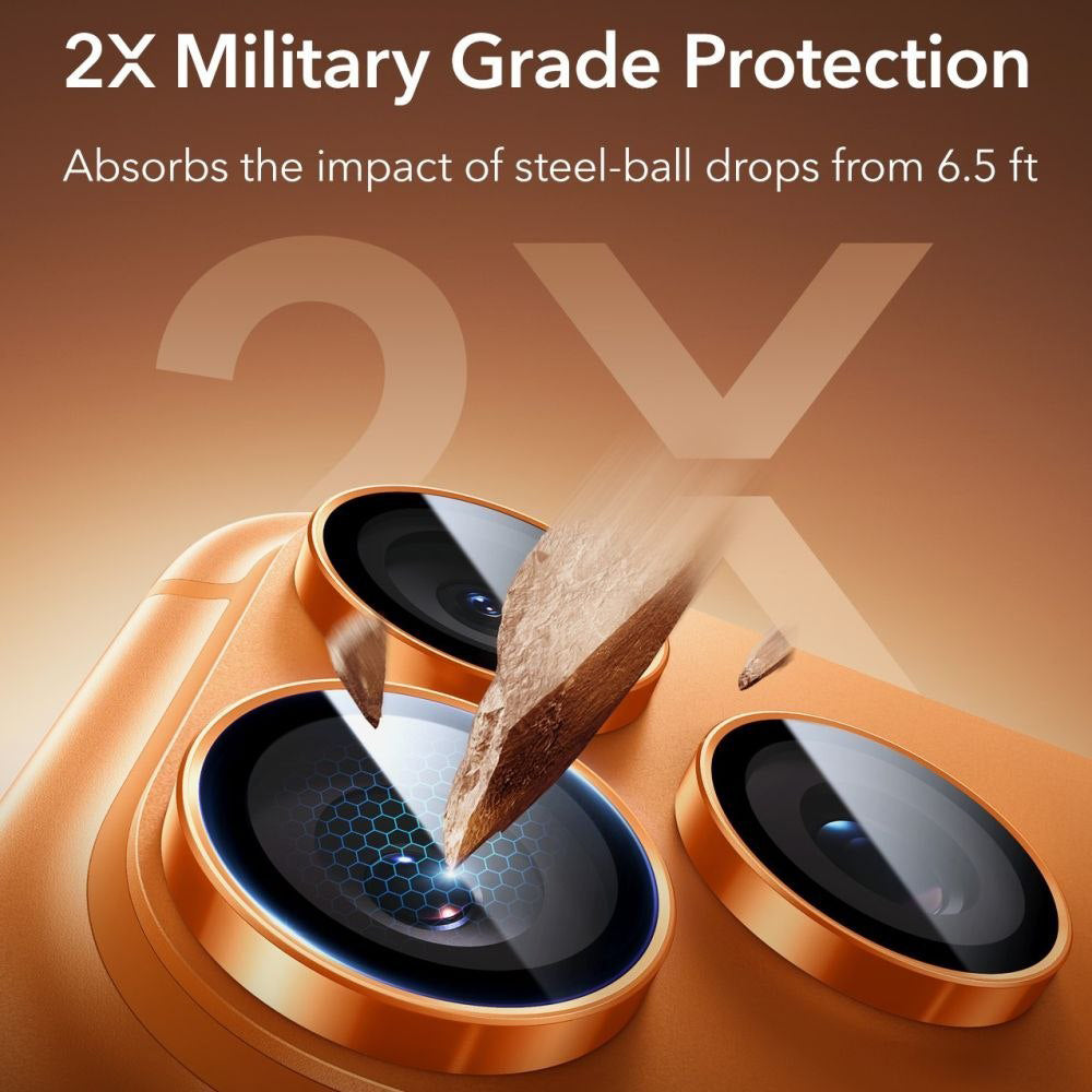 Beskyttelsesfilm til bagkameraet ESR Armorite til Apple iPhone 14 Pro, Hærdet glas, Orange
