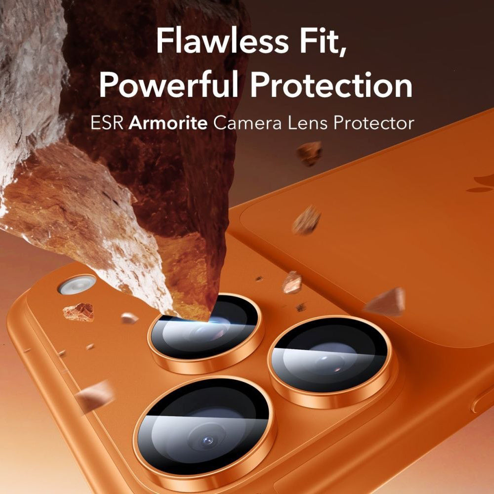 Beskyttelsesfilm til bagkameraet ESR Armorite til Apple iPhone 14 Pro, Hærdet glas, Orange