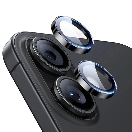 Beskyttelsesfilm til bagkamera ESR Armorite til Apple iPhone 17 / 16 Plus / 16, Hærdet glas, Sæt med 2 stykker, Sort