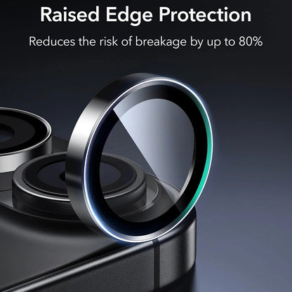 Beskyttelsesfilm til bagkamera ESR Armorite til Apple iPhone 17 / 16 Plus / 16, Hærdet glas, Sæt med 2 stykker, Sort