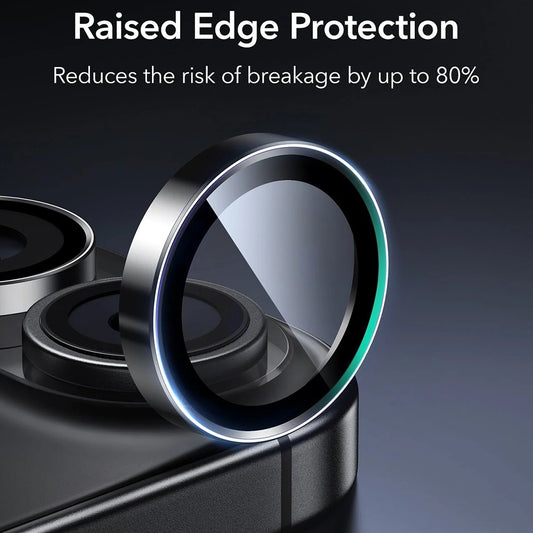 Beskyttelsesfilm til bagkamera ESR Armorite til Apple iPhone 17 / 16 Plus / 16, Hærdet glas, Sæt med 2 stykker, Sort