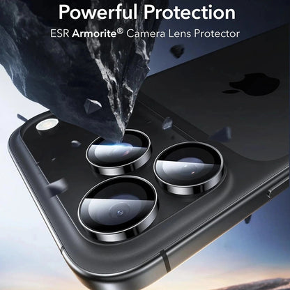 Beskyttelsesfilm til bagkamera ESR Armorite til Apple iPhone 17 Pro Max, Hærdet Glas, Sæt med 2 stykker, Sort