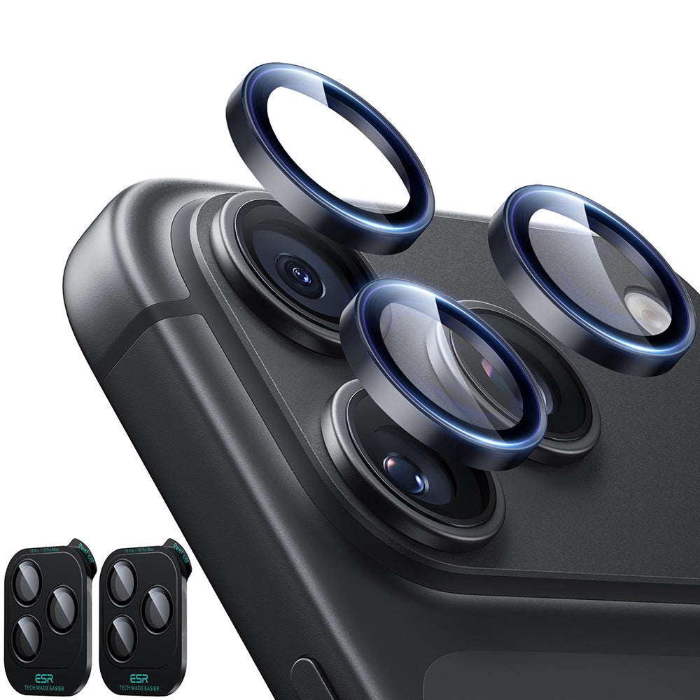Beskyttersfolie til bagkamera ESR Armorite til Apple iPhone 18 Pro / 18 Pro Max, hærdet glas, sæt med 2 stk., sort
