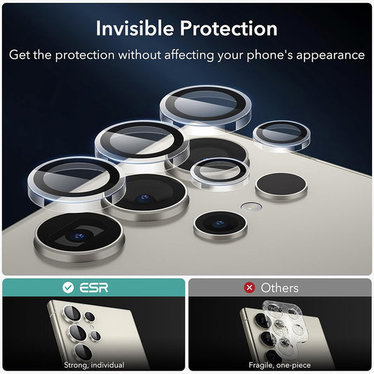 ESR Bagkamera Beskyttelsesfilm til Samsung Galaxy S24 Ultra S928, Hærdet Glas, Sæt med 2 stk, Transparent