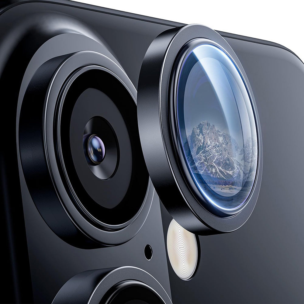 Beskyttelsesfilm til bagkameraet Lito S+ til Apple iPhone 17, Hærdet glas, Sort