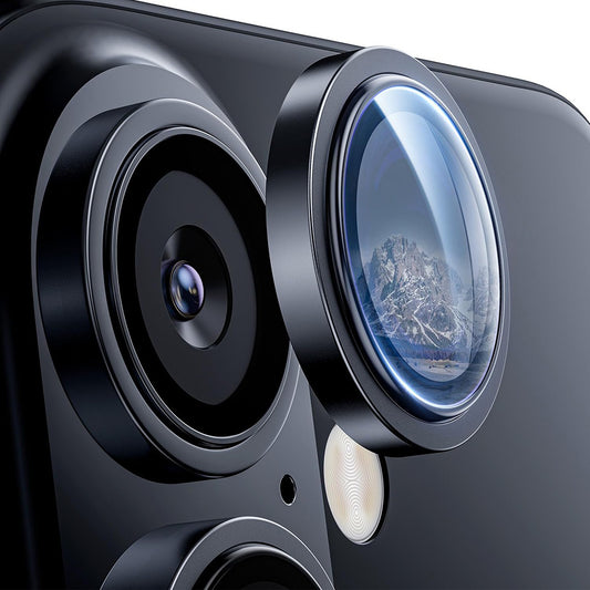 Beskyttelsesfilm til bagkameraet Lito S+ til Apple iPhone 17, Hærdet glas, Sort