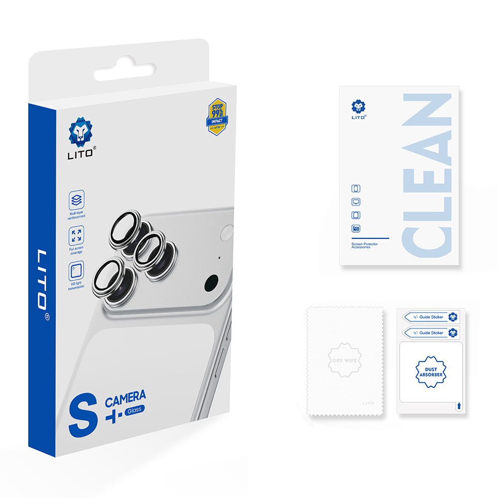 Lito S+ Rear Camera Protective Film for Apple iPhone 18 Pro / 18 Pro Max, Tempered Glass, Blue