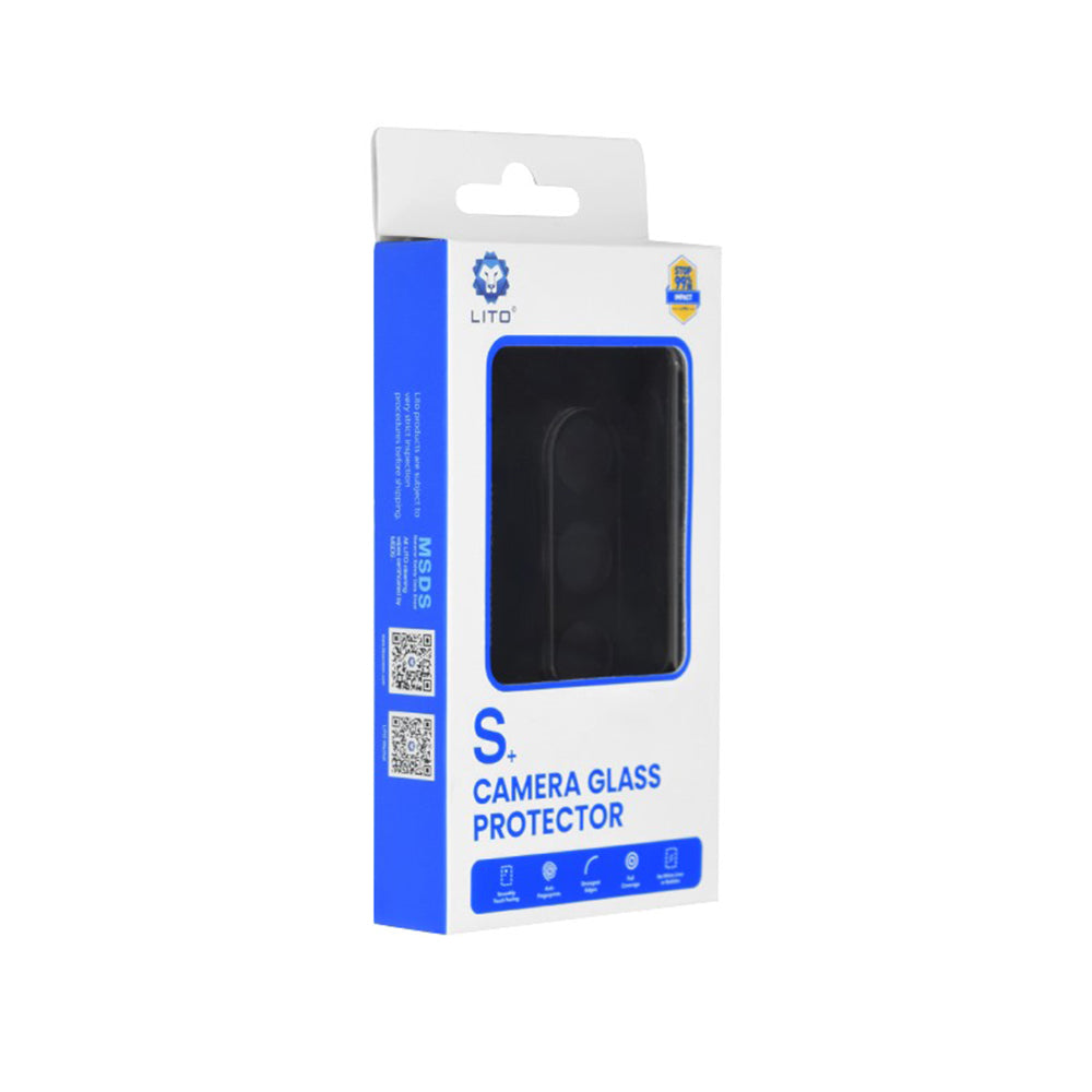 Beskyttelsesfilm til bagkamera Lito S+ til Samsung Galaxy S24+ S926, hærdet glas, sort