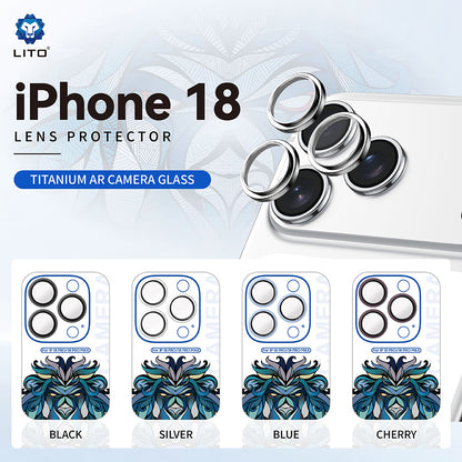 Bagskyttelsesfilm til bagkamera Lito Titanium AR til Apple iPhone 18 Pro / 18 Pro Max, hærdet glas, sort