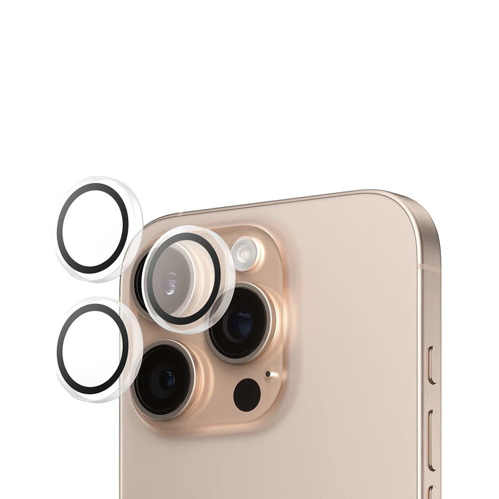 Beskyttelsesfilm til bagkameraet PanzerGlass Hoops til Apple iPhone 16 Pro Max / 16 Pro, Hærdet glas, Gennemsigtig