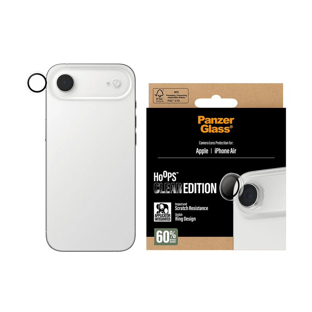 Beskyttelsesfilm til bagkameraet PanzerGlass Hoops til Apple iPhone 17 Air, Hærdet glas, Transparent
