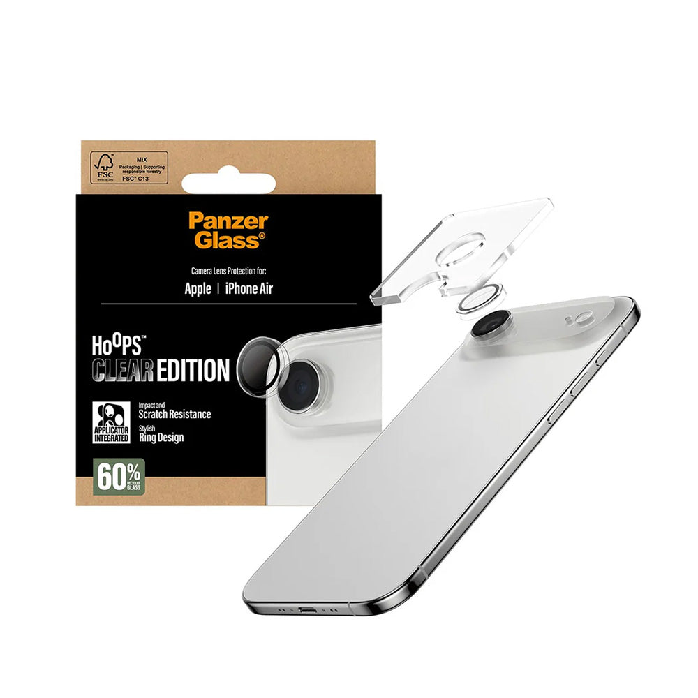 Beskyttelsesfilm til bagkameraet PanzerGlass Hoops til Apple iPhone 17 Air, Hærdet glas, Transparent
