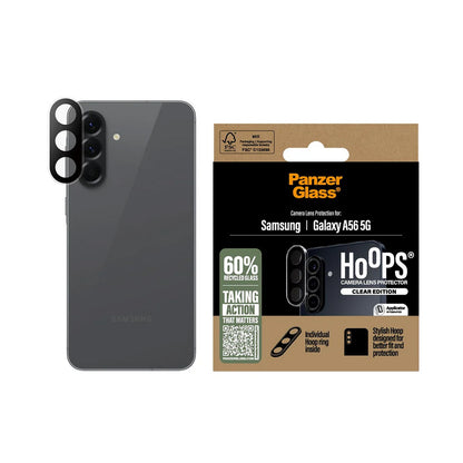 Beskyttelsesfilm til bagkameraet PanzerGlass Hoops til Samsung Galaxy A56 A566, Hærdet glas, Gennemsigtig