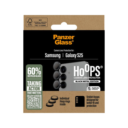 Bagskærmsbeskyttelsesfolie PanzerGlass Hoops til Samsung Galaxy S25 S931, Hærdet Glas, Sort