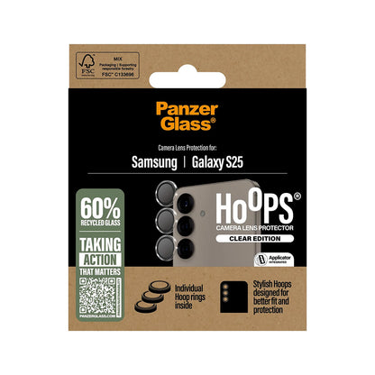 Beskyttelsesfilm til bagkameraet PanzerGlass Hoops til Samsung Galaxy S25 S931, Hærdet glas, Gennemsigtig