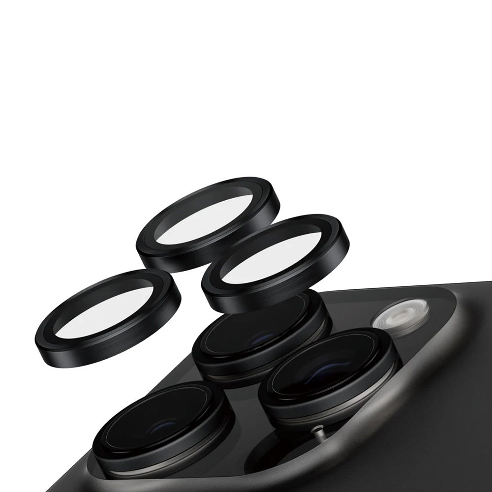 Beskyttelsesfilm til bagkameraet PanzerGlass Safe. til Apple iPhone 16 Pro Max / 16 Pro, Hærdet glas, Sort