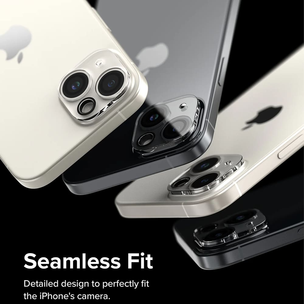 Beskyttelsesfilm til Ringke bagkamera for Apple iPhone 15 Plus / 15, Hærdet glas, Sæt med 2 stykker, Gennemsigtig