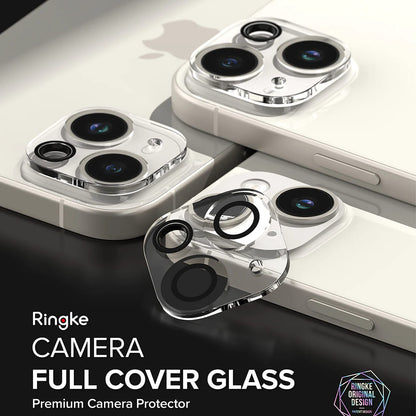 Beskyttelsesfilm til Ringke bagkamera for Apple iPhone 15 Plus / 15, Hærdet glas, Sæt med 2 stykker, Gennemsigtig