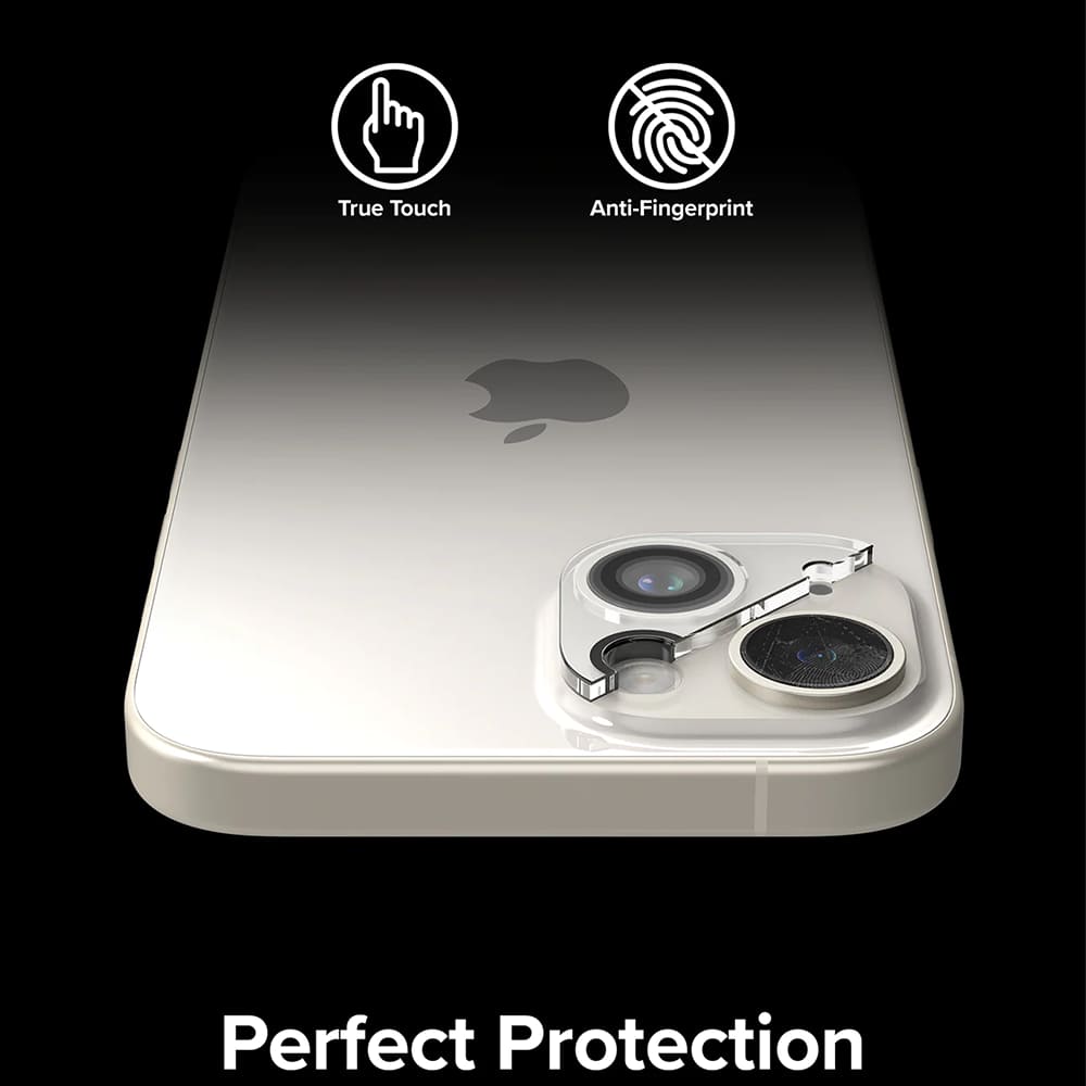 Beskyttelsesfilm til Ringke bagkamera for Apple iPhone 15 Plus / 15, Hærdet glas, Sæt med 2 stykker, Gennemsigtig