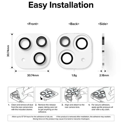 Beskyttelsesfilm til Ringke bagkamera for Apple iPhone 15 Plus / 15, Hærdet glas, Sæt med 2 stykker, Gennemsigtig