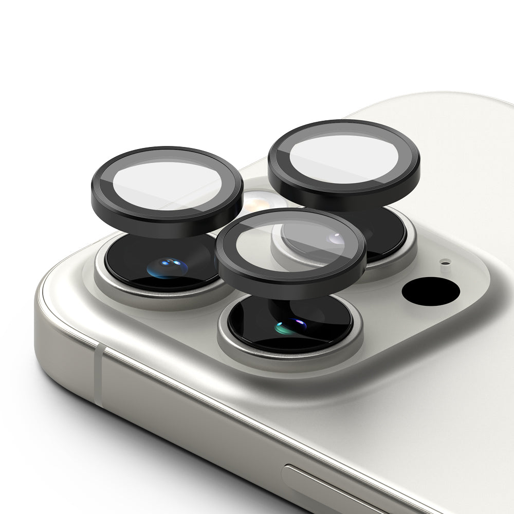 Beskyttelsesfilm til Ringke bagkamera for Apple iPhone 16 Pro Max / 16 Pro, Hærdet glas, Sæt med 2 stykker, Sort