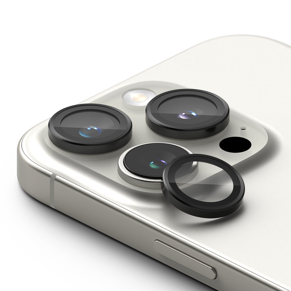 Beskyttelsesfilm til Ringke bagkamera for Apple iPhone 16 Pro Max / 16 Pro, Hærdet glas, Sæt med 2 stykker, Sort