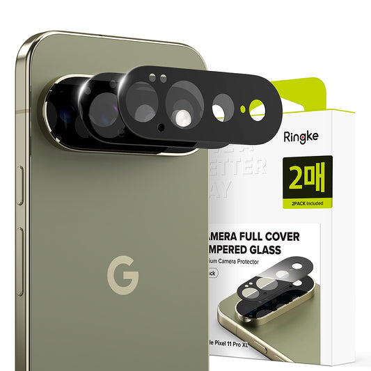 Ringke bagkamera beskyttelsesfilm til Google Pixel 11 Pro XL, hærdet glas, sæt med 2 stk., sort