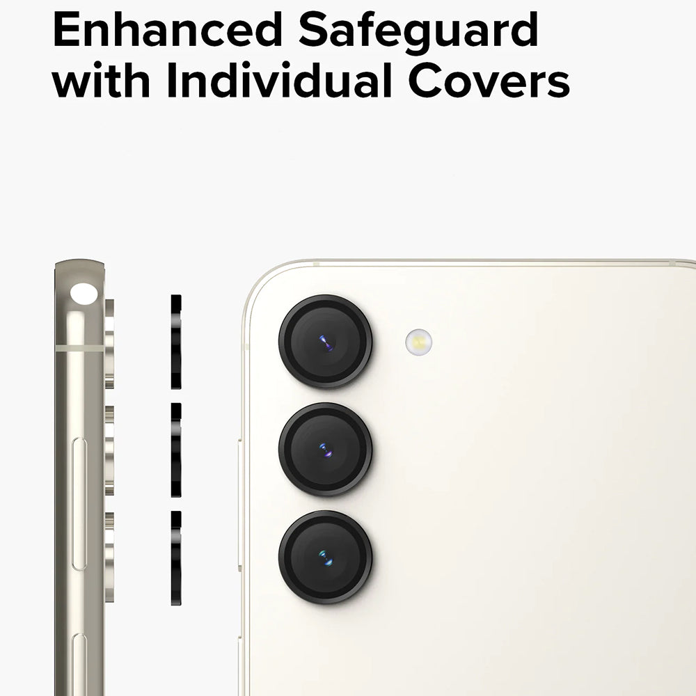 Beskyttelsesfilm til Ringke bagkamera for Samsung Galaxy S23+ S916 / S23 S911, Hærdet glas, Sort