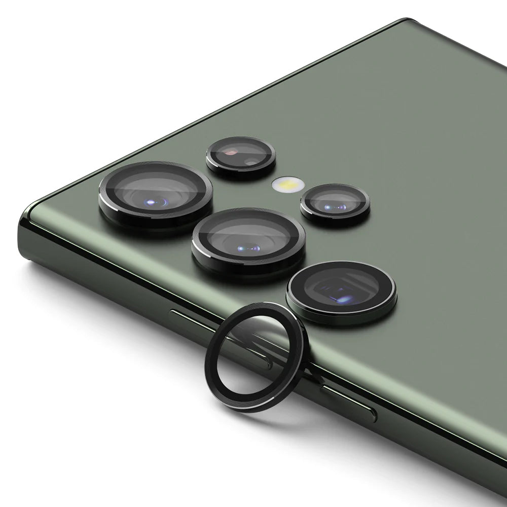 Beskyttelsesfilm til Ringke bagkamera for Samsung Galaxy S23 Ultra S918, Hærdet glas, Sort