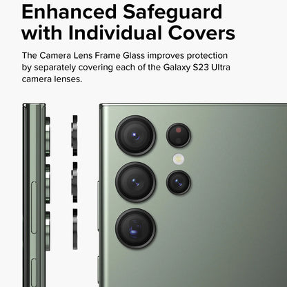 Beskyttelsesfilm til Ringke bagkamera for Samsung Galaxy S23 Ultra S918, Hærdet glas, Sort