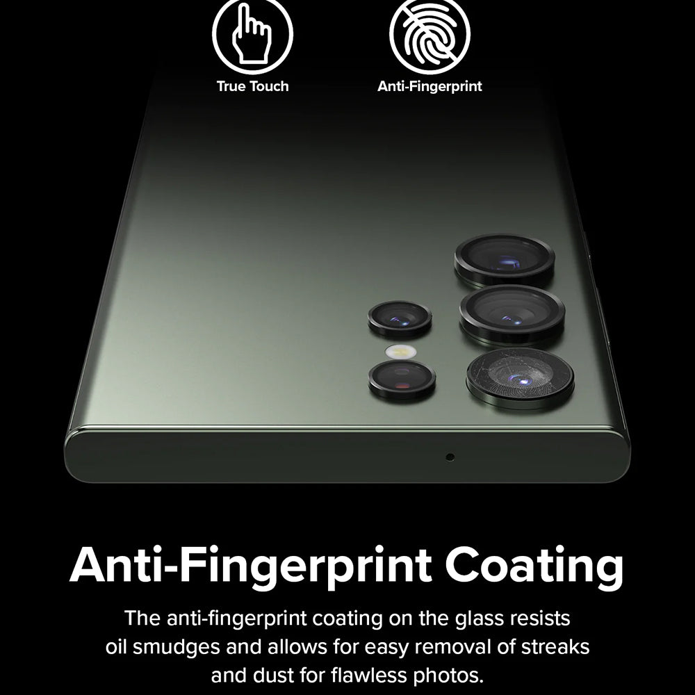 Beskyttelsesfilm til Ringke bagkamera for Samsung Galaxy S23 Ultra S918, Hærdet glas, Sort