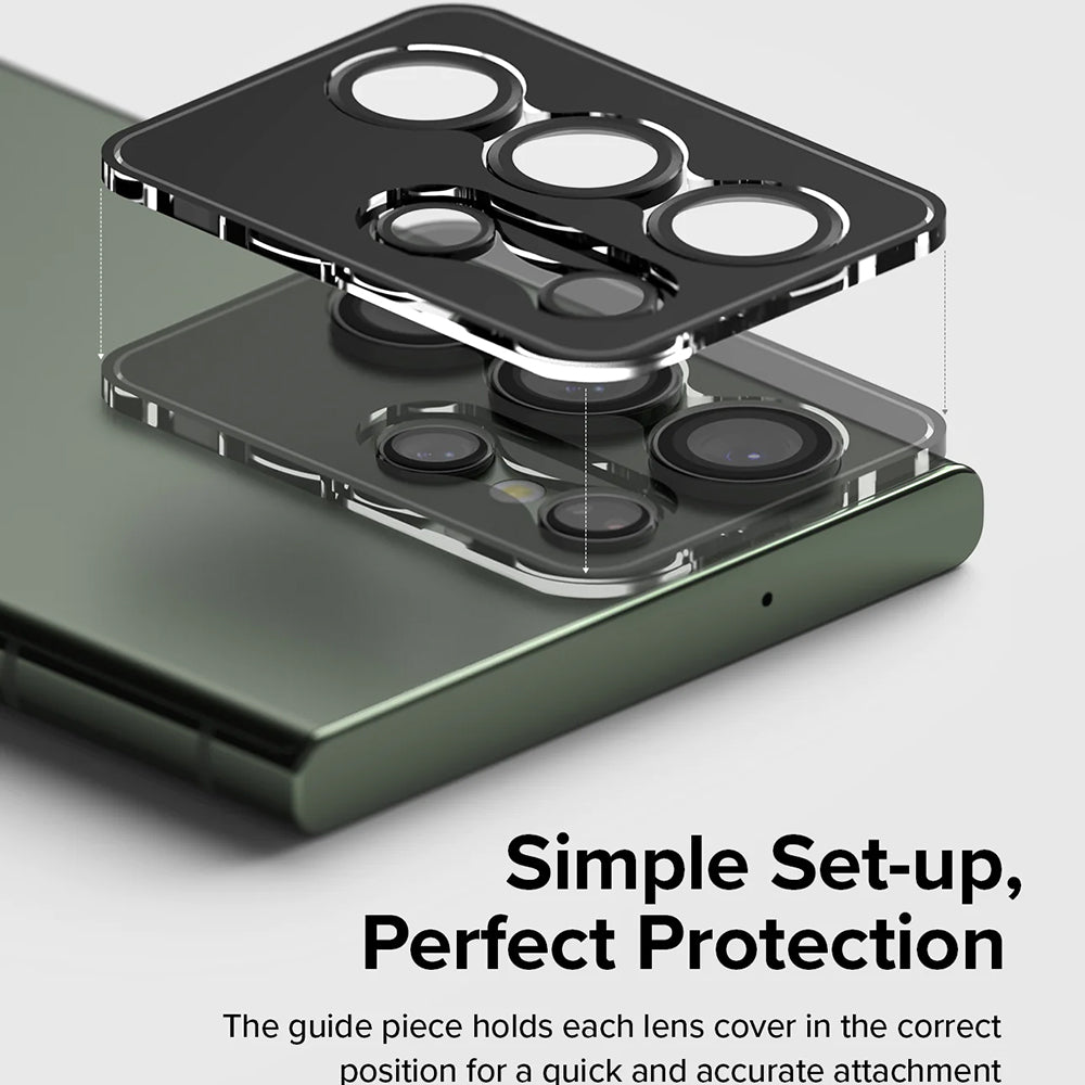 Beskyttelsesfilm til Ringke bagkamera for Samsung Galaxy S23 Ultra S918, Hærdet glas, Sort