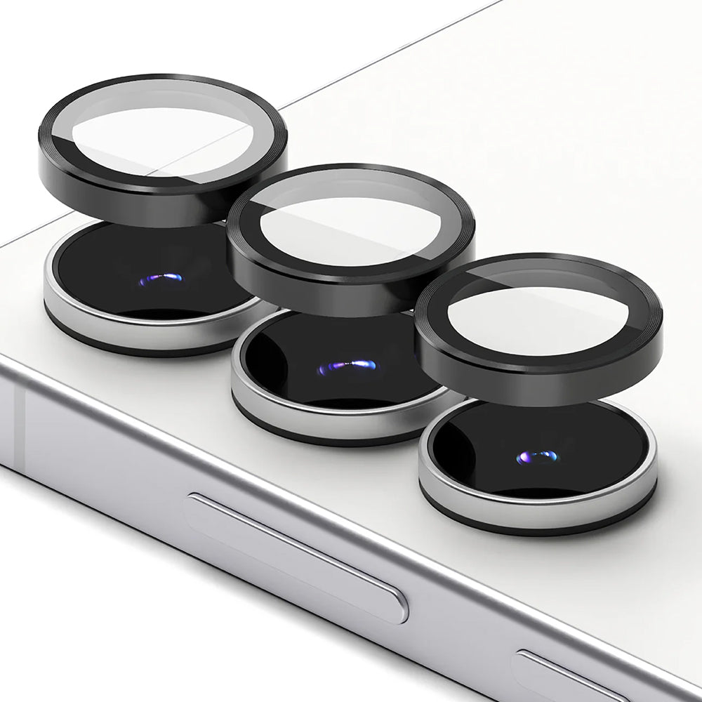 Ringke bagkamera beskyttelsesfilm til Samsung Galaxy S25 FE, hærdet glas, sæt med 2 stk., sort