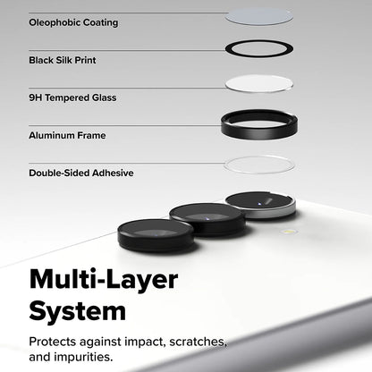 Ringke bagkamera beskyttelsesfilm til Samsung Galaxy S25 FE, hærdet glas, sæt med 2 stk., sort