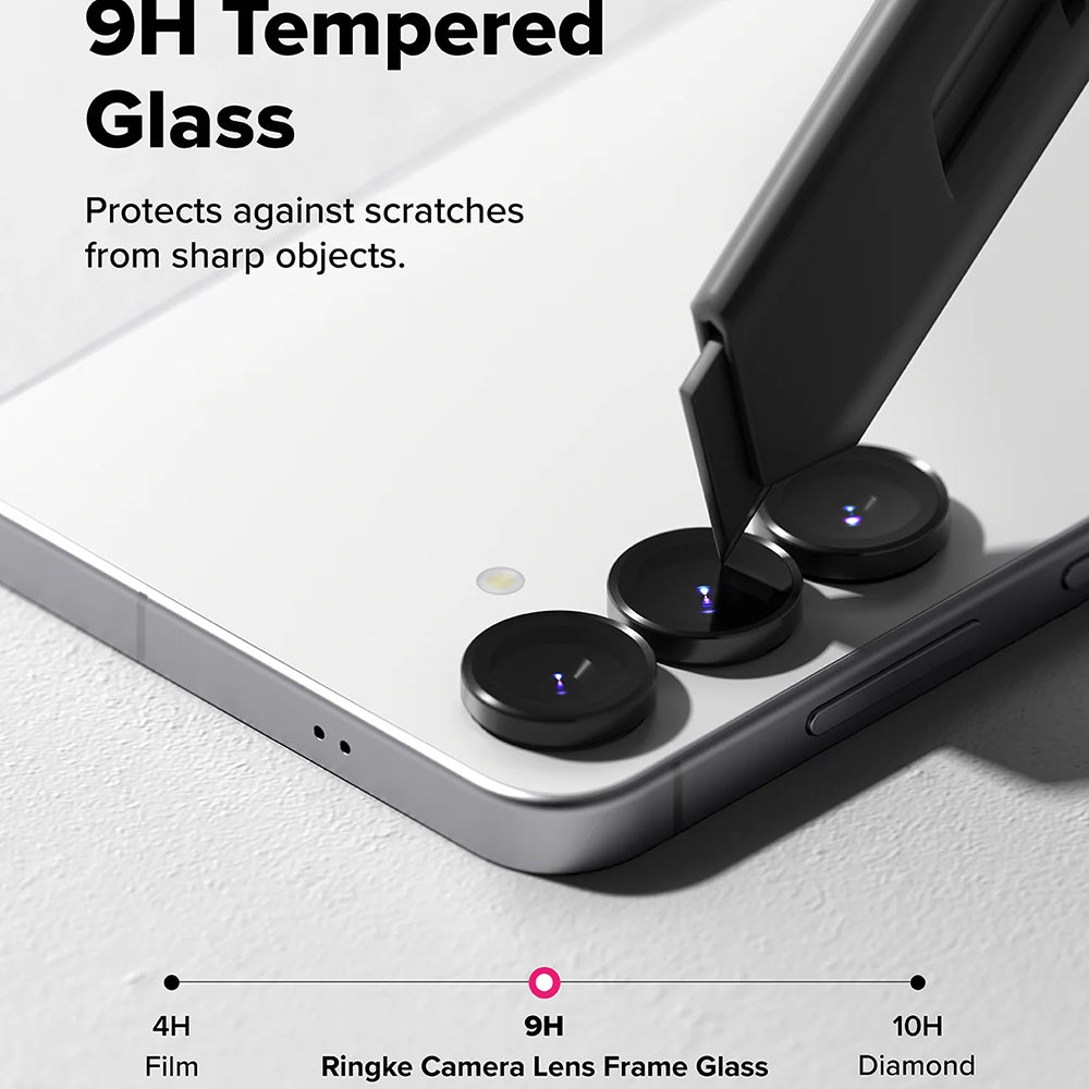Ringke bagkamera beskyttelsesfilm til Samsung Galaxy S25 FE, hærdet glas, sæt med 2 stk., sort