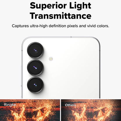 Ringke bagkamera beskyttelsesfilm til Samsung Galaxy S25 FE, hærdet glas, sæt med 2 stk., sort