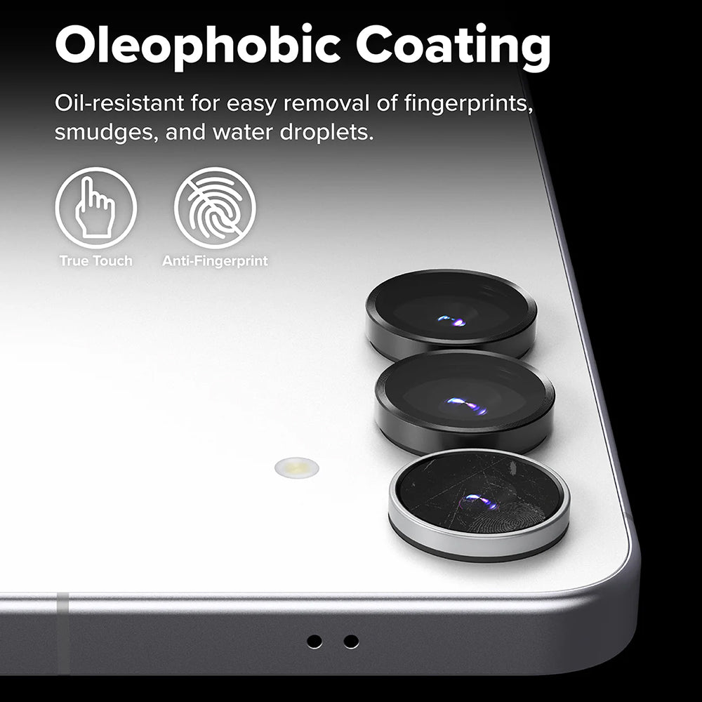 Ringke bagkamera beskyttelsesfilm til Samsung Galaxy S25 FE, hærdet glas, sæt med 2 stk., sort