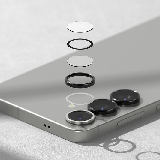 Beskyttelsesfilm til Ringke bagkamera for Samsung Galaxy S25 S931, Hærdet glas, Sort