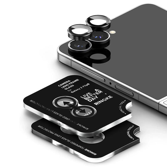 Ringke bagkamera beskyttelsesfilm til Samsung Galaxy Z Flip8 F776, hærdet glas, sæt med 2 stk., sort