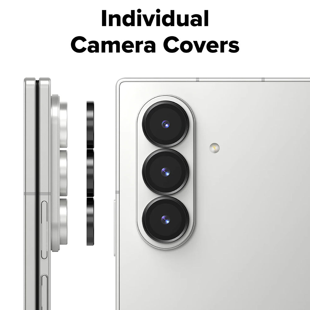 Beskyttelsesfilm til Ringke bagkamera for Samsung Galaxy Z Fold7 F966, Hærdet glas, Sæt med 2 stykker, Sort