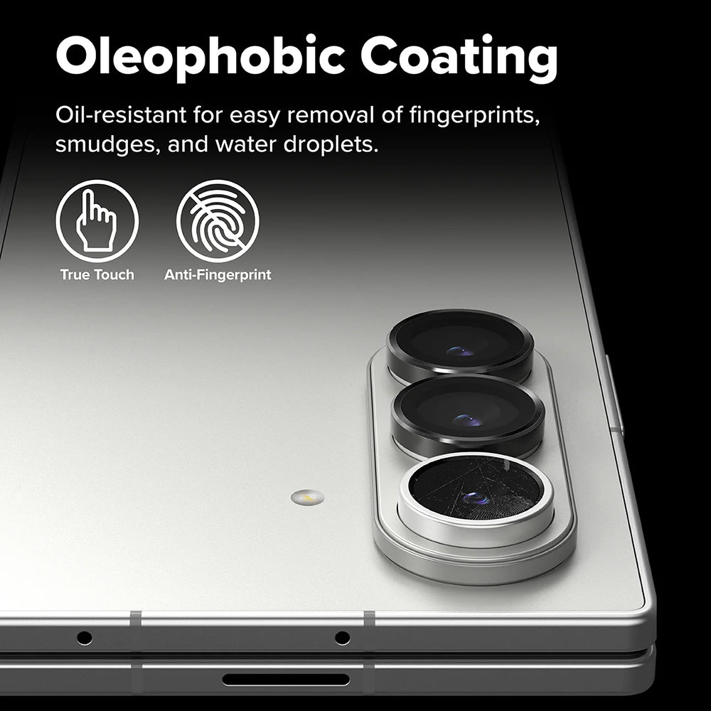 Beskyttelsesfilm til Ringke bagkamera for Samsung Galaxy Z Fold7 F966, Hærdet glas, Sæt med 2 stykker, Sort
