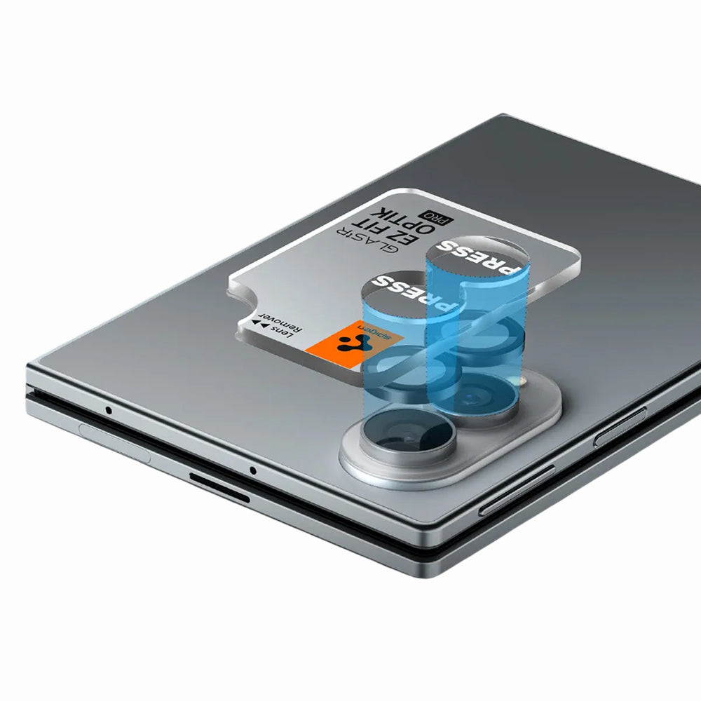 Beskyttelsesfilm til bagkamera Spigen GlastR EZ FIT Optik Pro HD til Samsung Galaxy Z Fold8 F971, hærdet glas, sæt med 2 stk., sort AGL11944