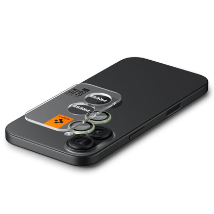 Bagsidekamera beskyttelsesfilm Spigen GlastR EZ FIT Optik Pro til Apple iPhone 17 / 16 Plus / 16, Hærdet Glas, Sæt med 2 stykker, Grøn AGL10128
