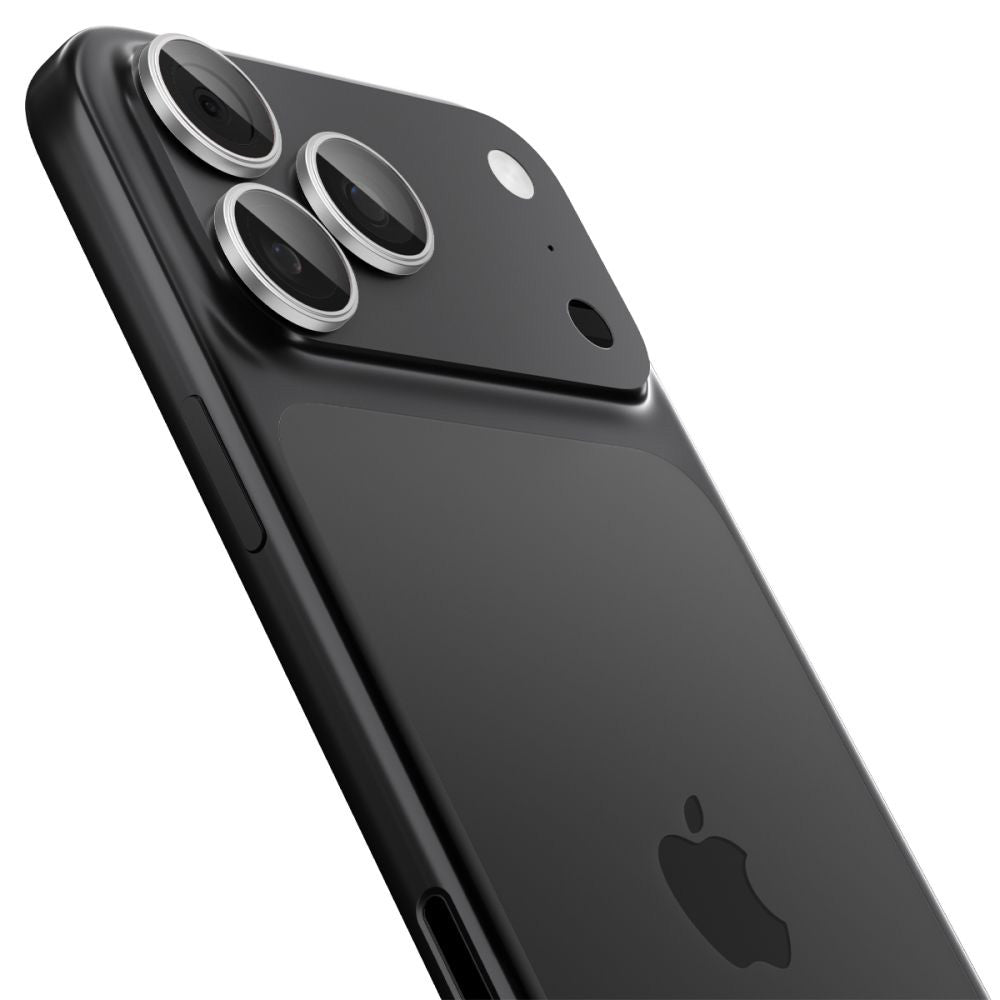Beskyttelsesfilm til bagsidekameraet Spigen GlastR EZ FIT Optik Pro til Apple iPhone 17 Pro Max / 17 Pro, Hærdet glas, Sæt med 2 stykker, Sølvfarvet