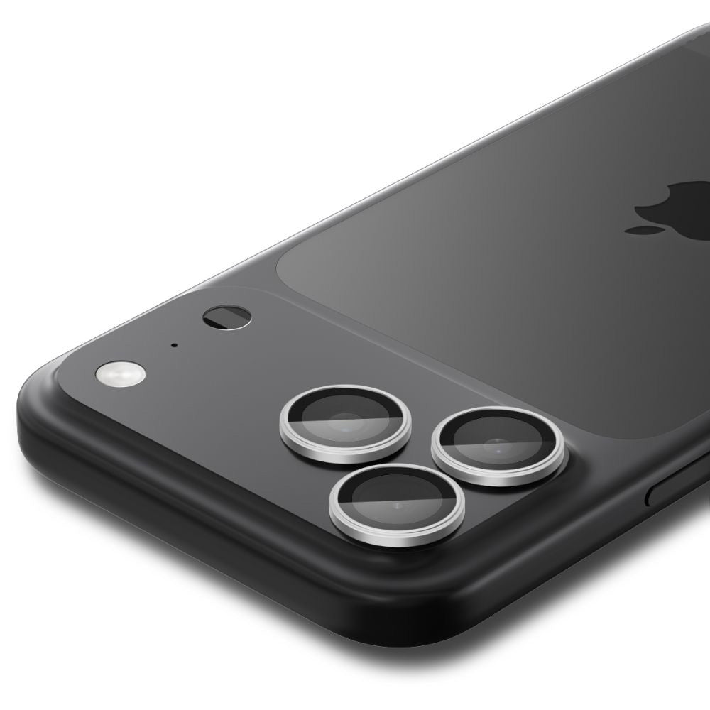 Beskyttelsesfilm til bagsidekameraet Spigen GlastR EZ FIT Optik Pro til Apple iPhone 17 Pro Max / 17 Pro, Hærdet glas, Sæt med 2 stykker, Sølvfarvet